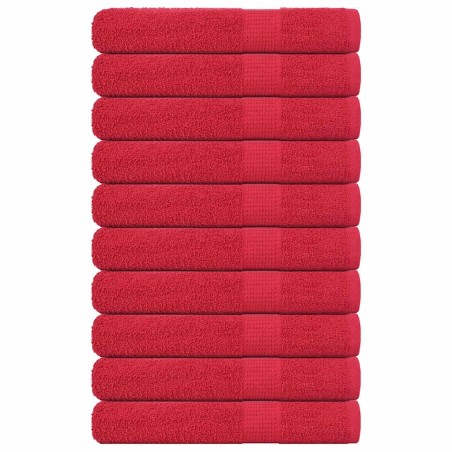 Serviettes 10 pcs rouge 100x200 cm 360 g/m² 100% coton 