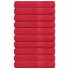 Serviettes 10 pcs rouge 100x200 cm 360 g/m² 100% coton 