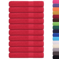 Serviettes 10 pcs rouge 100x200 cm 360 g/m² 100% coton 
