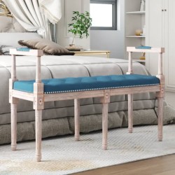 Banc Bleu 110x40x70 cm Velours 