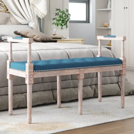 Banc Bleu 110x40x70 cm Velours 