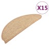 Tapis d'escalier auto-adhésifs 15 pcs Marron clair 65x21x4 cm 