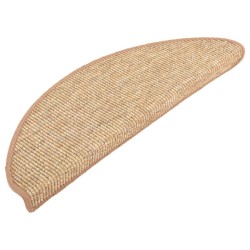 Tapis d'escalier auto-adhésifs 15 pcs Marron clair 65x21x4 cm 
