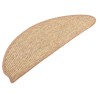 Tapis d'escalier auto-adhésifs 15 pcs Marron clair 65x21x4 cm 