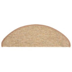 Tapis d'escalier auto-adhésifs 15 pcs Marron clair 65x21x4 cm 