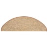 Tapis d'escalier auto-adhésifs 15 pcs Marron clair 65x21x4 cm 