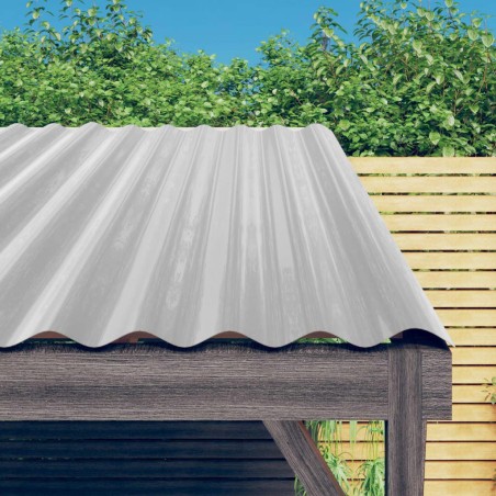 Panneaux de toit 12 pcs Acier enduit de poudre Argenté 80x36 cm 