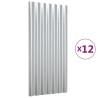 Panneaux de toit 12 pcs Acier enduit de poudre Argenté 80x36 cm 