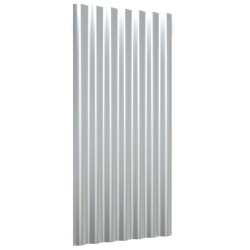 Panneaux de toit 12 pcs Acier enduit de poudre Argenté 80x36 cm 