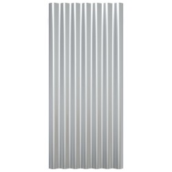 Panneaux de toit 12 pcs Acier enduit de poudre Argenté 80x36 cm 