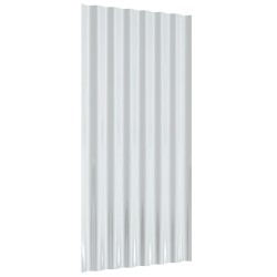 Panneaux de toit 12 pcs Acier enduit de poudre Argenté 80x36 cm 