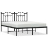 Cadre de lit métal sans matelas avec tête de lit noir 150x200cm 