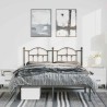 Cadre de lit métal sans matelas avec tête de lit noir 150x200cm 