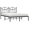 Cadre de lit métal sans matelas avec tête de lit noir 150x200cm 