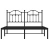 Cadre de lit métal sans matelas avec tête de lit noir 150x200cm 