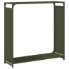 Portant de bois chauffage vert olive 90x28x90 cm 