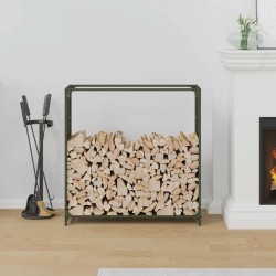 Portant de bois chauffage vert olive 90x28x90 cm 