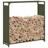 Portant de bois chauffage vert olive 90x28x90 cm 