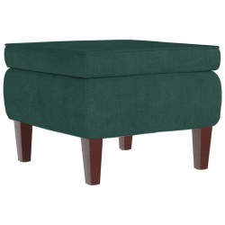 Tabouret avec pieds en bois Vert foncé Velours 