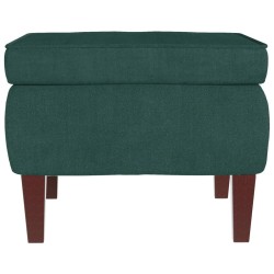 Tabouret avec pieds en bois Vert foncé Velours 