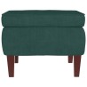 Tabouret avec pieds en bois Vert foncé Velours 