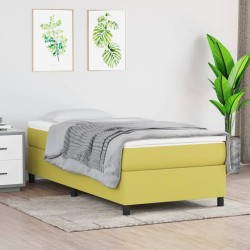 Cadre de lit sans matelas vert 80x200 cm tissu 