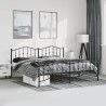 Cadre de lit métal sans matelas avec pied de lit noir 193x203cm 