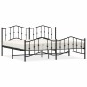 Cadre de lit métal sans matelas avec pied de lit noir 193x203cm 
