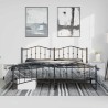 Cadre de lit métal sans matelas avec pied de lit noir 193x203cm 