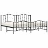 Cadre de lit métal sans matelas avec pied de lit noir 193x203cm 