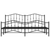 Cadre de lit métal sans matelas avec pied de lit noir 193x203cm 