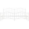 Cadre de lit métal sans matelas et pied de lit blanc 193x203 cm 