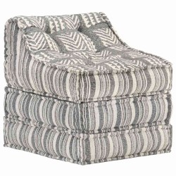 Pouf modulaire Gris rayé Tissu 
