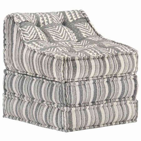 Pouf modulaire Gris rayé Tissu 