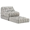 Pouf modulaire Gris rayé Tissu 