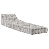 Pouf modulaire Gris rayé Tissu 
