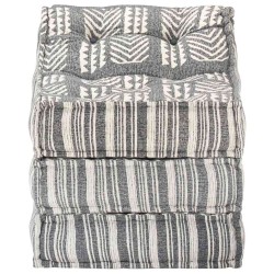 Pouf modulaire Gris rayé Tissu 