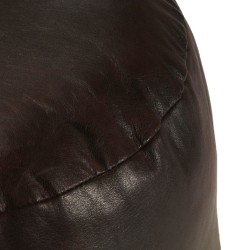 Pouf 60 x 30 cm Marron foncé Cuir véritable de chèvre 
