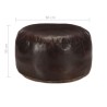 Pouf 60 x 30 cm Marron foncé Cuir véritable de chèvre 
