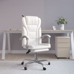 Fauteuil inclinable de bureau Blanc Similicuir 