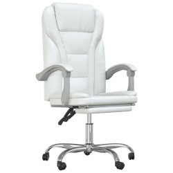 Fauteuil inclinable de bureau Blanc Similicuir 