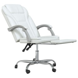 Fauteuil inclinable de bureau Blanc Similicuir 