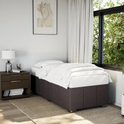 Cadre de lit sans matelas marron foncé 90x200 cm tissu 