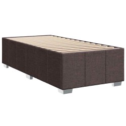 Cadre de lit sans matelas marron foncé 90x200 cm tissu 