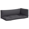 Coussins de palette lot de 3 anthracite tissu 