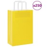 Sacs en papier 250 pcs avec poignées jaune 21x11x31 cm 