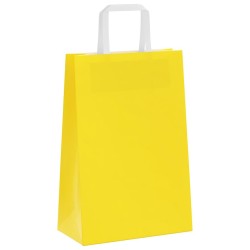 Sacs en papier 250 pcs avec poignées jaune 21x11x31 cm 
