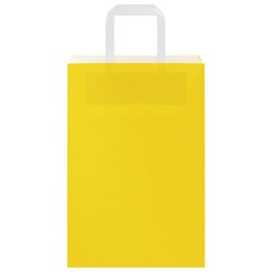 Sacs en papier 250 pcs avec poignées jaune 21x11x31 cm 