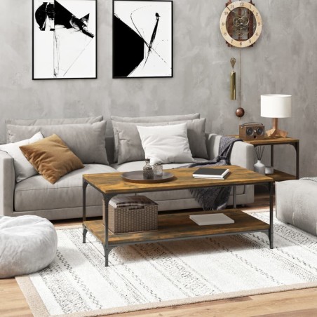 Table basse Chêne fumé 80x50x40 cm Bois d'ingénierie 