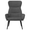 Chaise de relaxation avec tabouret Gris foncé Tissu 